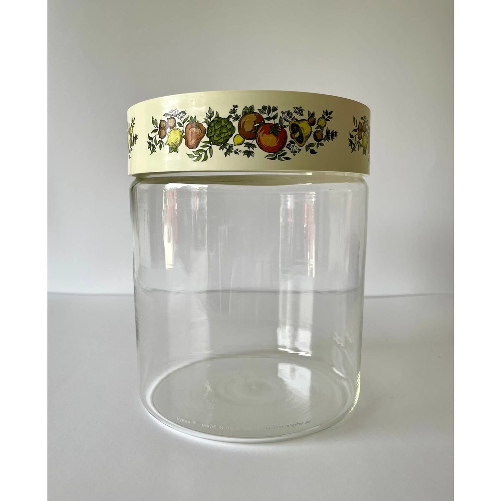 Vintage Glass Pyrex Spice of Life Jar with Lid
